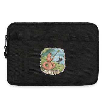 Wie du mir, so ich dir – Wurm angelt Angler - Laptoptasche 13" - Schwarz - Vorne