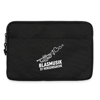 Blasmusik Herzensache – Trompete Musikant Design - Laptoptasche 13" - Schwarz - Vorne