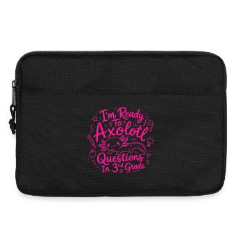Bereit, Axolotl-Fragen in der 3. Klasse zu bearbeiten – Süß - Laptoptasche 13" - Schwarz - Vorne