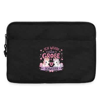 Ich werde eine Große Schwester – Einhorn Duo - Laptoptasche 13" - Schwarz - Vorne