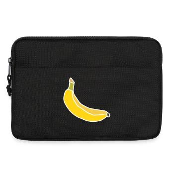 Gelbe Banane – Minimalistische fruchtige Illustration - Laptoptasche 13" - Schwarz - Vorne