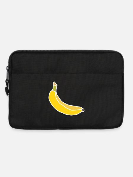 Yellow Banana – Minimalist Fruity Illustration - Laptop bag 13" - black