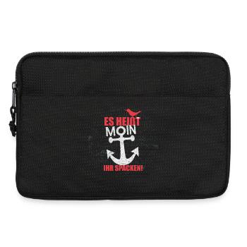 es_heisst_moin-_spacken - Laptoptasche 13" - Schwarz - Vorne