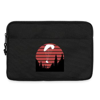 Gleitschirm_uber_Wald - Laptoptasche 13" - Schwarz - Vorne