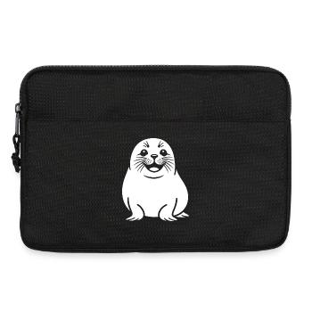 Silhouette de phoque mignonne - Sacoche pour ordinateur portable 13 pouces - noir - Devant