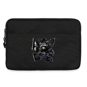 Waschbär im Neon-Gaming-Mode - Laptoptasche 13" - Schwarz - Vorne