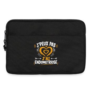 T-shirt J'peux Pas J'ai Endometriose Humour - Sacoche pour ordinateur portable 13 pouces - noir - Devant