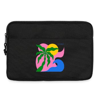 Palmier abstrait & soleil : design estival - Sacoche pour ordinateur portable 13 pouces - noir - Devant