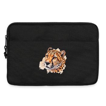 Watercolor look cheetah head - Laptop bag 13" - black - Front