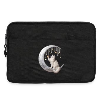 Mondkatze und Sternenreigen - Laptoptasche 13" - Schwarz - Vorne