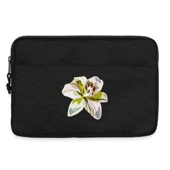 Fleur de lys minimaliste – Illustration florale - Sacoche pour ordinateur portable 13 pouces - noir - Devant