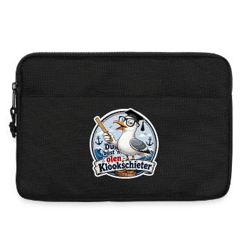 Gelehrte Möwe am Hafen - Laptoptasche 13" - Schwarz - Vorne
