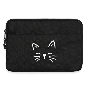 Chat mignon avec un nez en forme de cœur - Sacoche pour ordinateur portable 13 pouces - noir - Devant