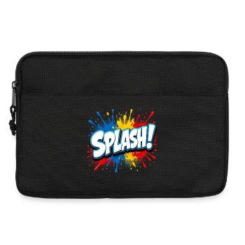 Comic lettering with splashes of paint – Pop Art Sty - Laptop bag 13" - black - Front
