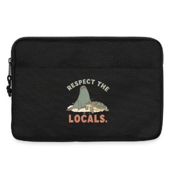 Respectez les locaux Tortue phoque rétro - Sacoche pour ordinateur portable 13 pouces - noir - Devant