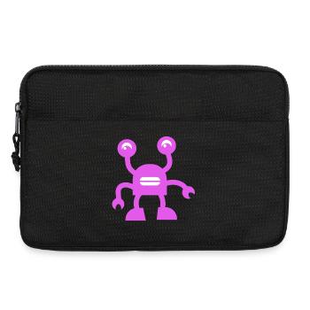 Cheerful Purple Robot - Laptop bag 13" - black - Front