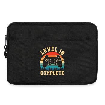 Level 18 complete – Cadeau gamer 18 ans - Sacoche pour ordinateur portable 13 pouces - noir - Devant
