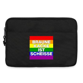 BRAUNE KACKE IST SCHEISSE, NO NZS, NO AFD, WEISS - Laptoptasche 13" - Schwarz - Vorne