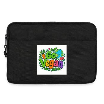 Adoptez une fleur végane - Sacoche pour ordinateur portable 13 pouces - noir - Devant