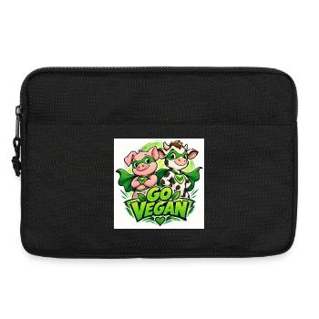 Adoptez les super-héros véganes - Sacoche pour ordinateur portable 13 pouces - noir - Devant