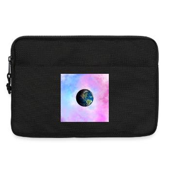 Globe terrestre devant une galaxie pastel - Sacoche pour ordinateur portable 13 pouces - noir - Devant