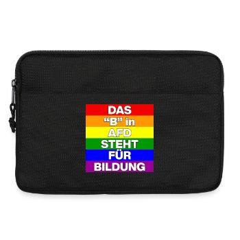 DAS B IN AFD STEHT FÜR BILDUNG, NIE WIEDER, NO AFD - Laptoptasche 13" - Schwarz - Vorne