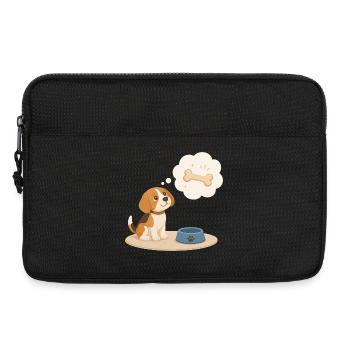 Le Beagle rêve d’un os - Sacoche pour ordinateur portable 13 pouces - noir - Devant