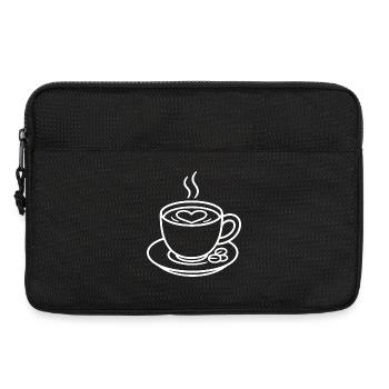 Café avec cœur pour les amateurs de café - Sacoche pour ordinateur portable 13 pouces - noir - Devant