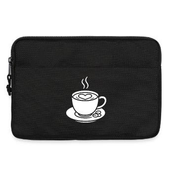 Tasse de café avec cœur pour les connaisseurs - Sacoche pour ordinateur portable 13 pouces - noir - Devant