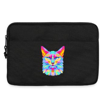 Explosion géométrique de chat - Sacoche pour ordinateur portable 13 pouces - noir - Devant
