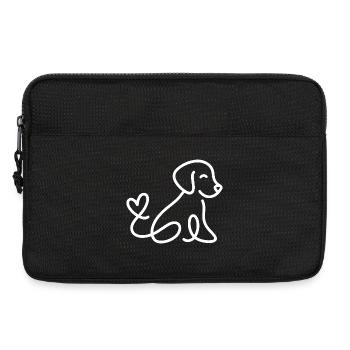 Un chien mignon avec un cœur à la queue - Sacoche pour ordinateur portable 13 pouces - noir - Devant