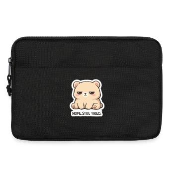 KuschelBär : Non. Toujours fatigué. - Sacoche pour ordinateur portable 13 pouces - noir - Devant