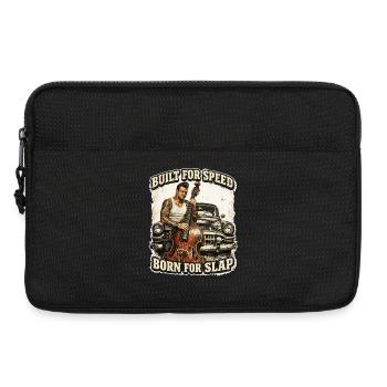 Rockabilly Double Bass Voiture Classique - Conçue pour la vitesse - Sacoche pour ordinateur portable 13 pouces - noir - Devant