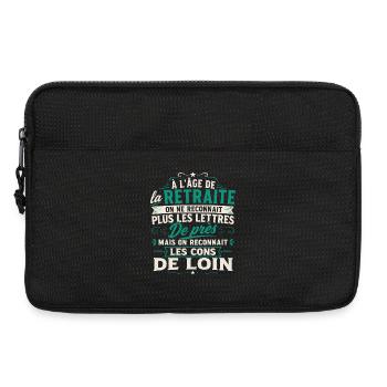 Avec l'age on reconnaît les cons de loin - Sacoche pour ordinateur portable 13 pouces - noir - Devant