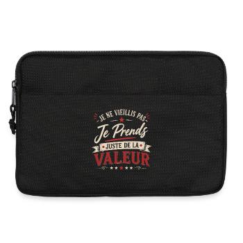 Je ne vieillis pas je prends de la valeur - Sacoche pour ordinateur portable 13 pouces - noir - Devant