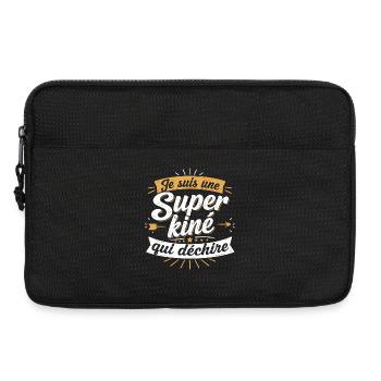 Je suis une Super kiné qui déchire - Sacoche pour ordinateur portable 13 pouces - noir - Devant