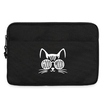 Chat de bonne humeur avec des lunettes rondes - Sacoche pour ordinateur portable 13 pouces - noir - Devant