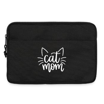 Motif de maman chat avec des moustaches - Sacoche pour ordinateur portable 13 pouces - noir - Devant