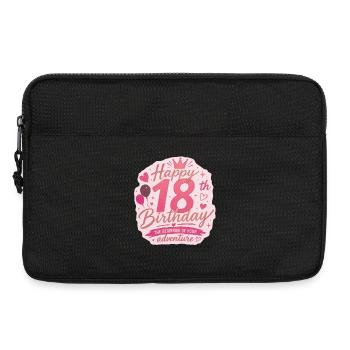 Insigne rose d’aventure pour le 18e anniversaire - Sacoche pour ordinateur portable 13 pouces - noir - Devant
