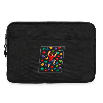 Mur d’escalade rétro pixel art en bloc 8 bits - Sacoche pour ordinateur portable 13 pouces - noir - Devant