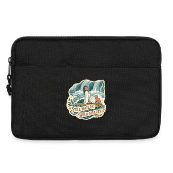 Woman by the waterfall in retro style - Laptop bag 13" - black - Front