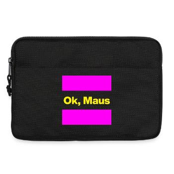 OK MAUS, THE PARTY HAS ARRIVED, KANN LOSGEHEN MAUS - Laptoptasche 13" - Schwarz - Vorne