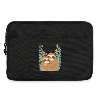 Süße Faultiere Kuscheln im Dschungel Design - Laptoptasche 13" - Schwarz - Vorne