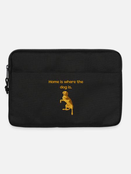 Goldglitzer Hund: Home is - Laptoptasche 13" - Schwarz