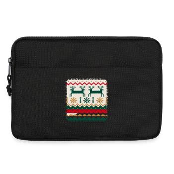 Strickpanel Weihnachten - Laptoptasche 13" - Schwarz - Vorne
