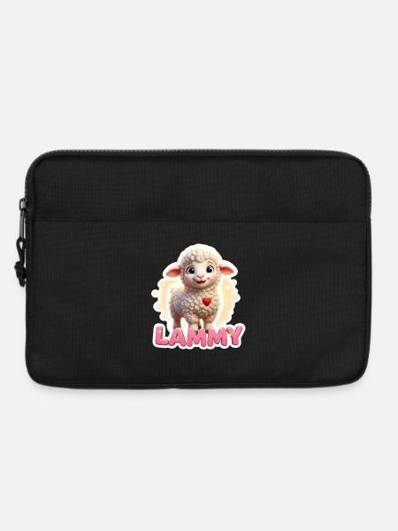 Lammy Lamm Herz Sticker - Laptoptasche 13" - Schwarz