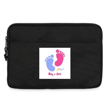 Fußabdruck Duo Baby Boy Girl - Laptoptasche 13" - Schwarz - Vorne