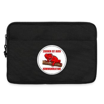 Reptilienarzt Leguan Motiv Zischen Kommunikation - Laptoptasche 13" - Schwarz - Vorne