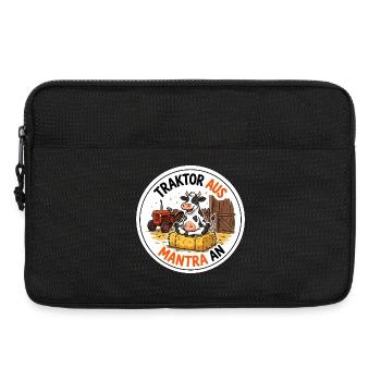 Traktor aus Mantra an Bauer Meditation T-Shirt - Laptoptasche 13" - Schwarz - Vorne
