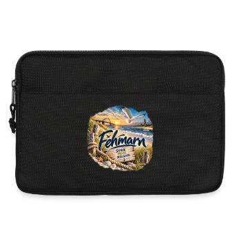 Föhr Inselglück Strandmotiv - Laptoptasche 13" - Schwarz - Vorne